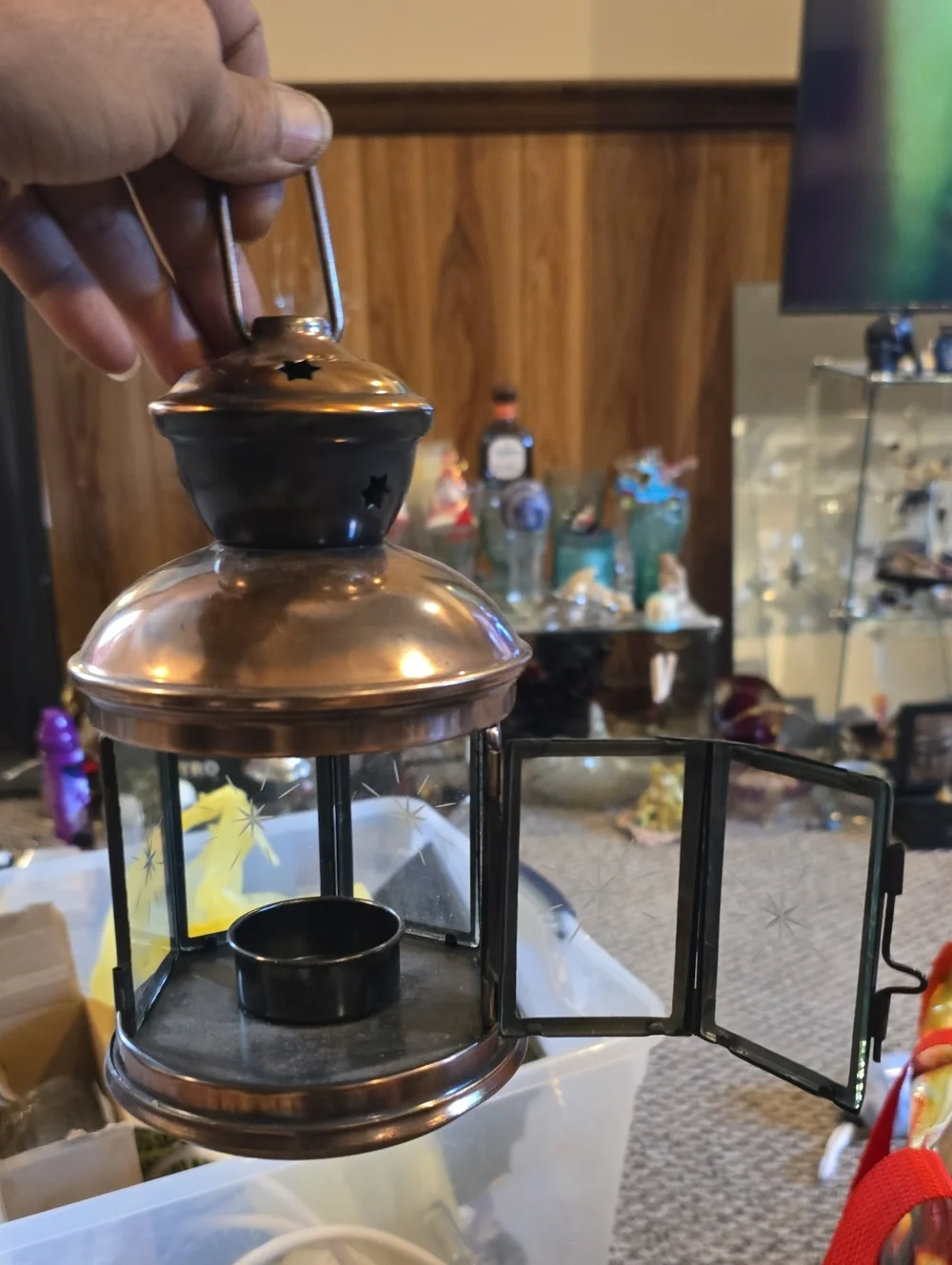 Copper Finish Decorative Lantern - Home Accents